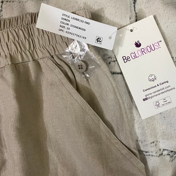 Gloria Vanderbilt Linen Shorts 2X - Picture 7 of 9